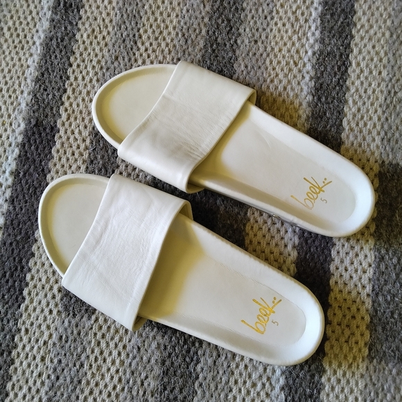 beek Women's Gallito Sandals Slides Leather Size 5 in Cream - Picture 3 of 7